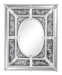 A Venetian Etched Glass Mirror