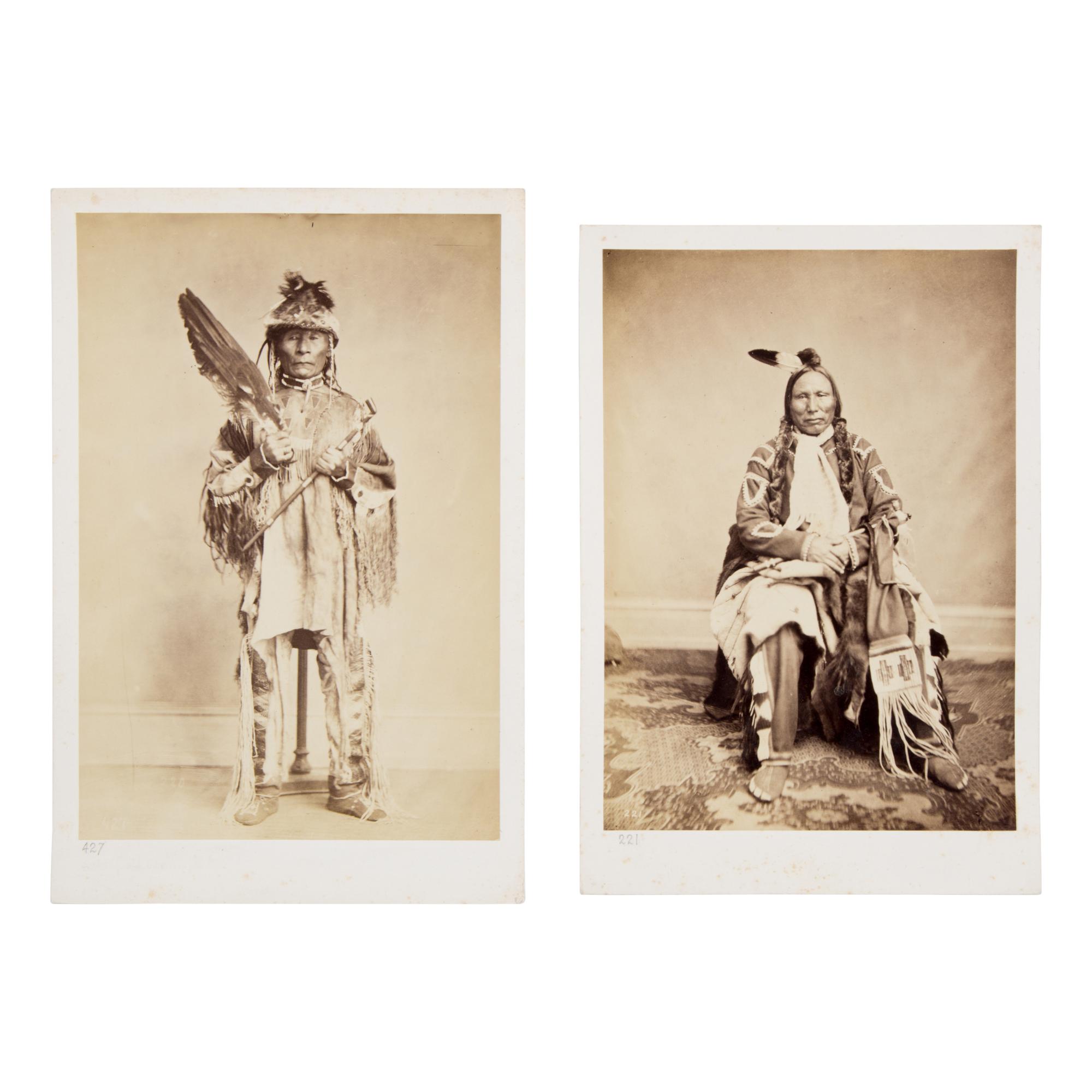 Antonio Zeno Shindler (Bulgarian, 1823-1899) — Portraits of Chief White Swan, Yankton Sioux AND Chief Jason, Nez Perce 1867, 1868