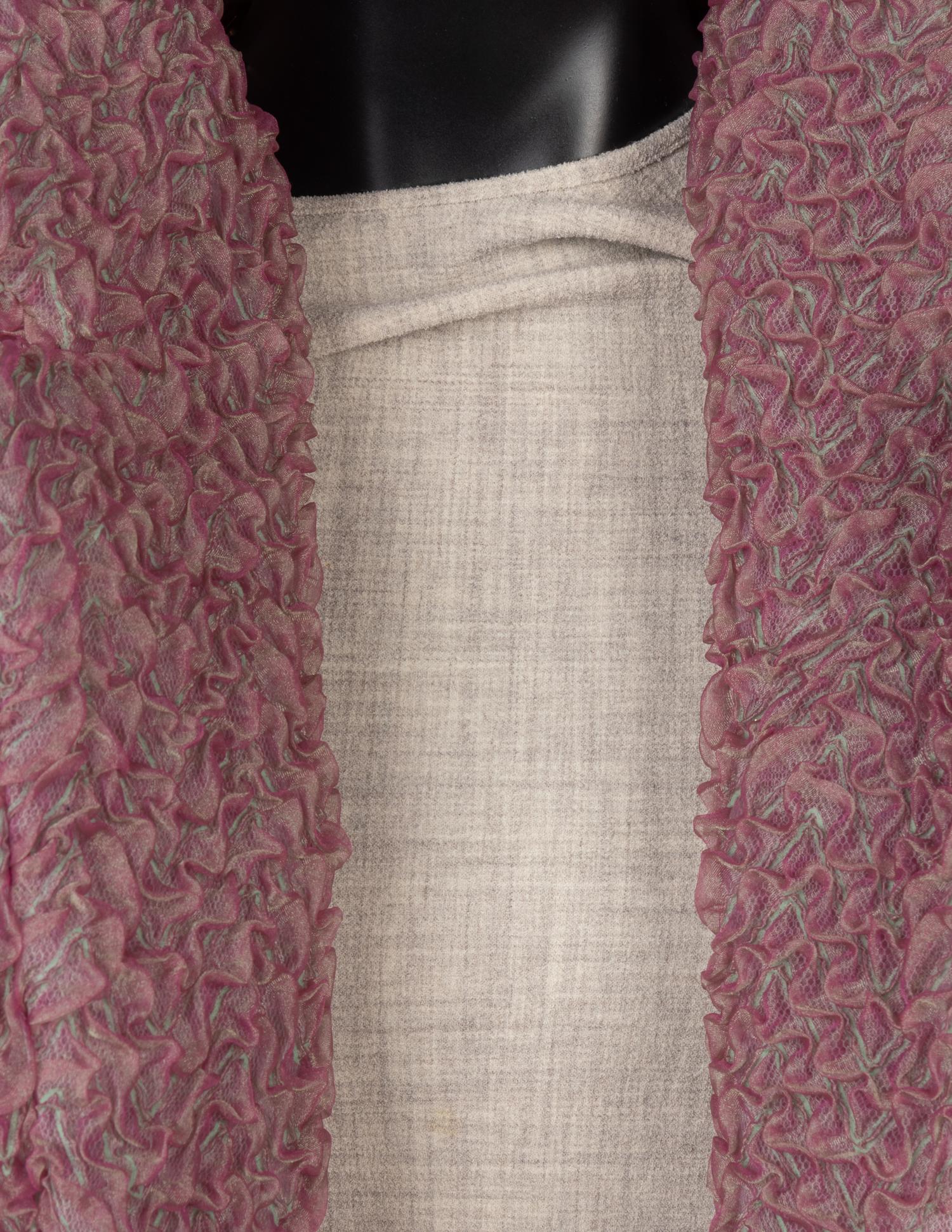 Comme des Garçons Beige Bump Dress & Pink Iridescent Jacket, Spring 1997