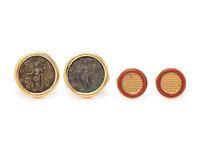 A Collection of 14 Karat Yellow Gold Cufflinks,