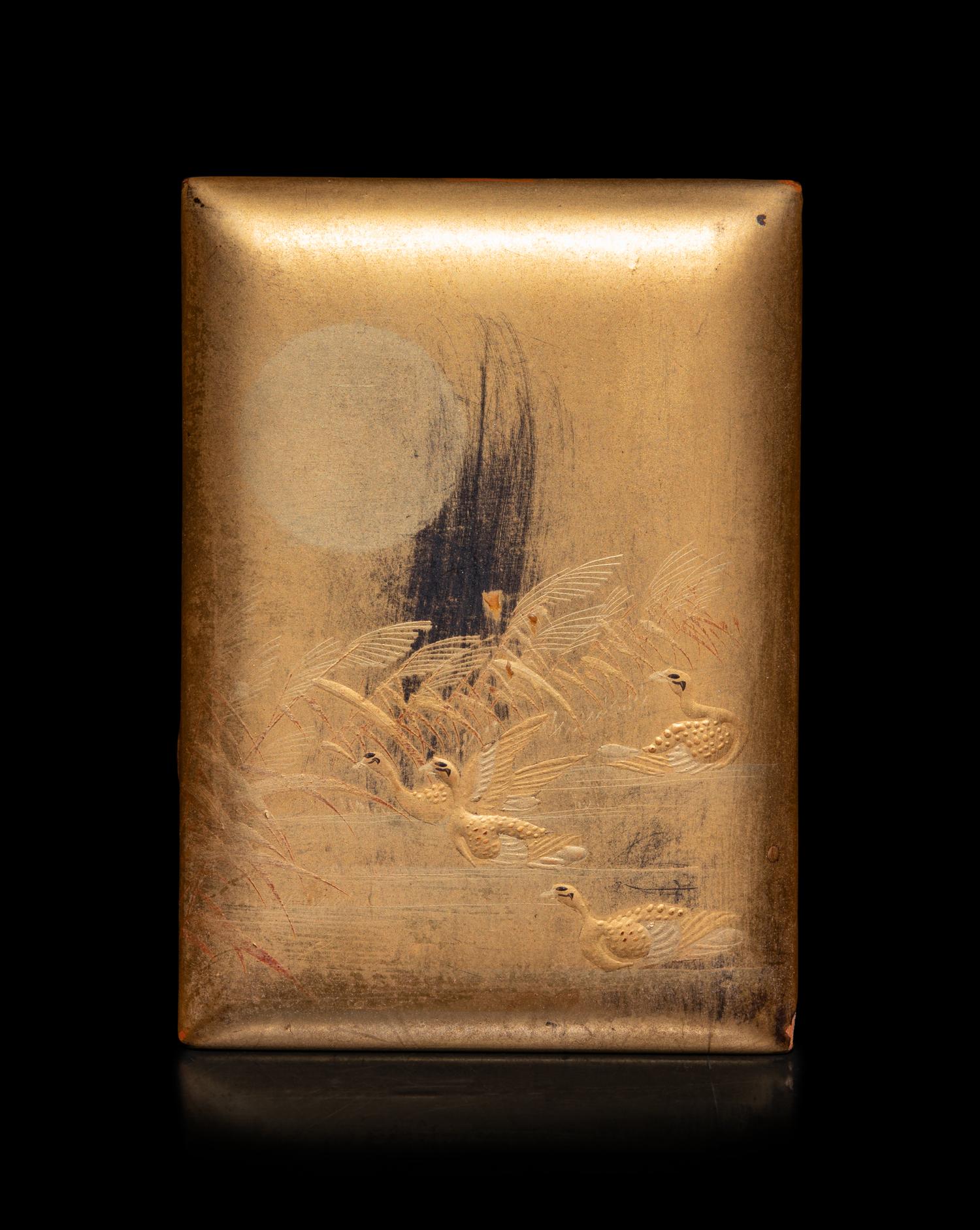 Three Gilt Lacquer Scholar's Objects