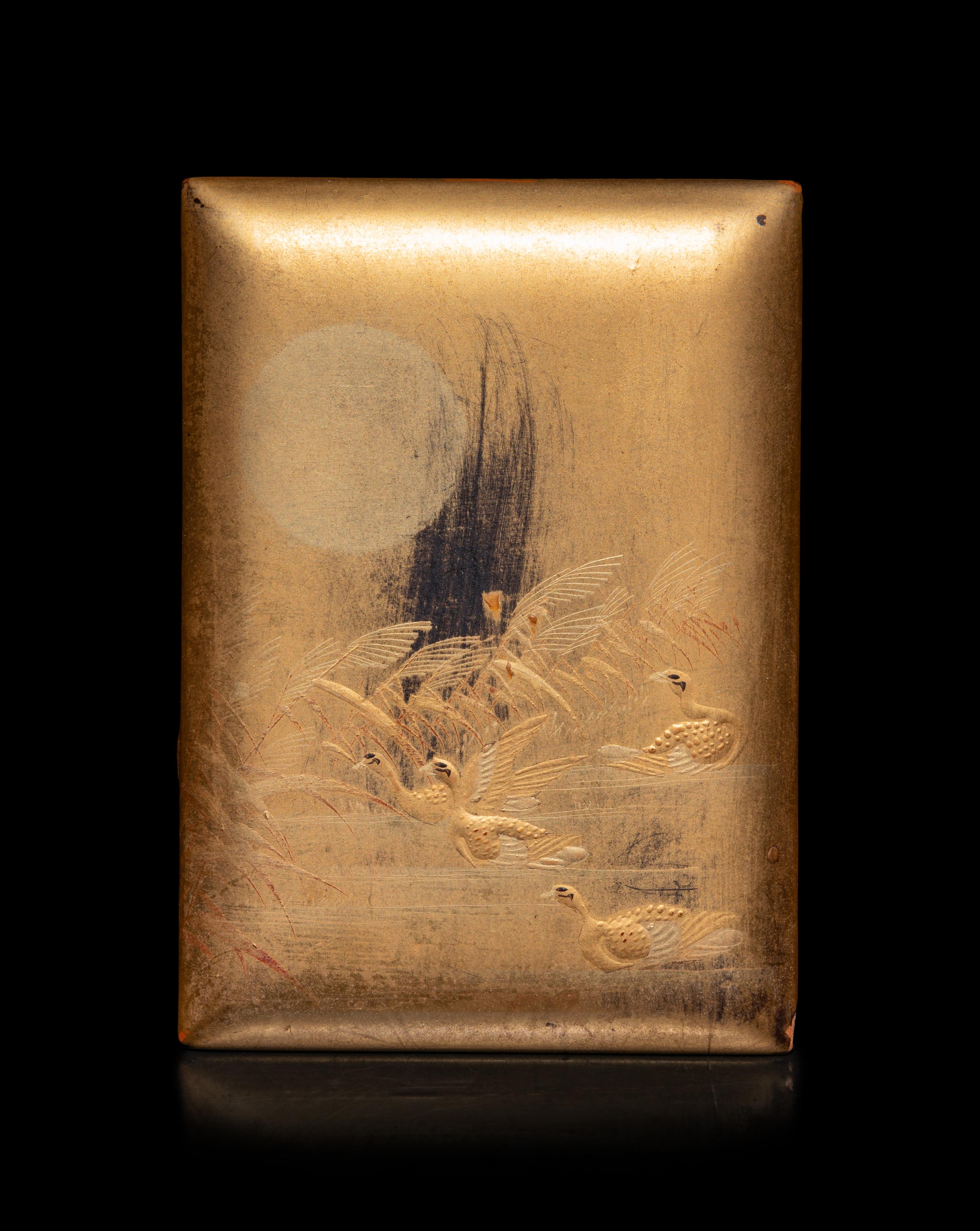 Three Gilt Lacquer Scholar's Objects