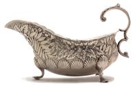 An American Silver Sauce Boat, Tiffany & Co., New York, NY, 1875, Fern pattern.
