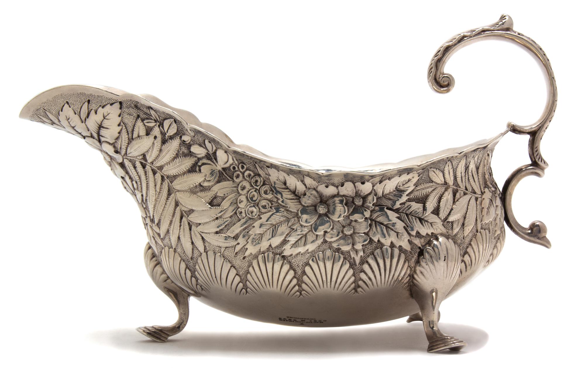 An American Silver Sauce Boat, Tiffany & Co., New York, NY, 1875, Fern pattern.