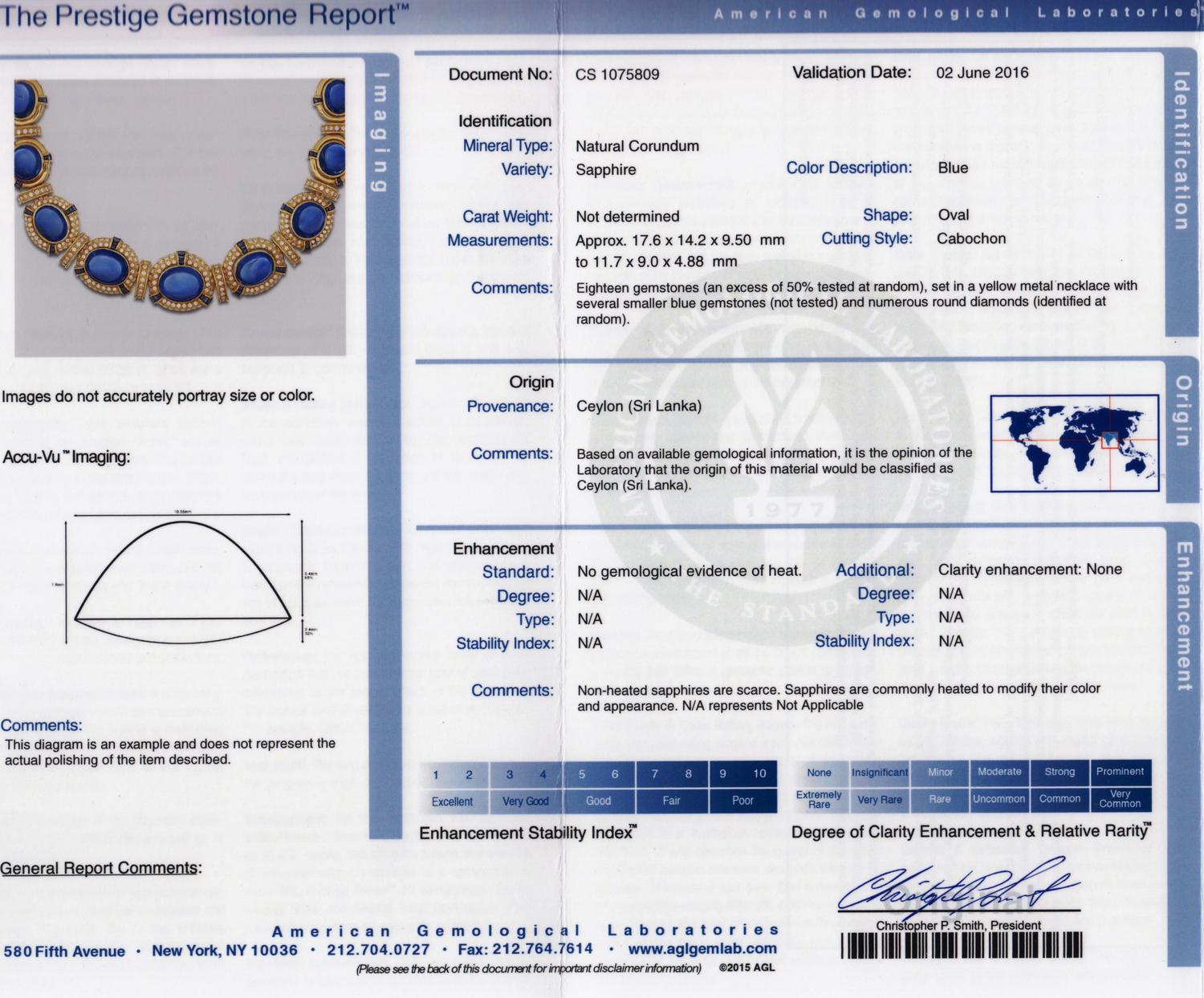 A Fine 18 Karat Yellow Gold, Sapphire and Diamond Demi Parure, 129.70 dwts.