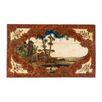 An Italian Polychrome Painted and Decoupage Side Table