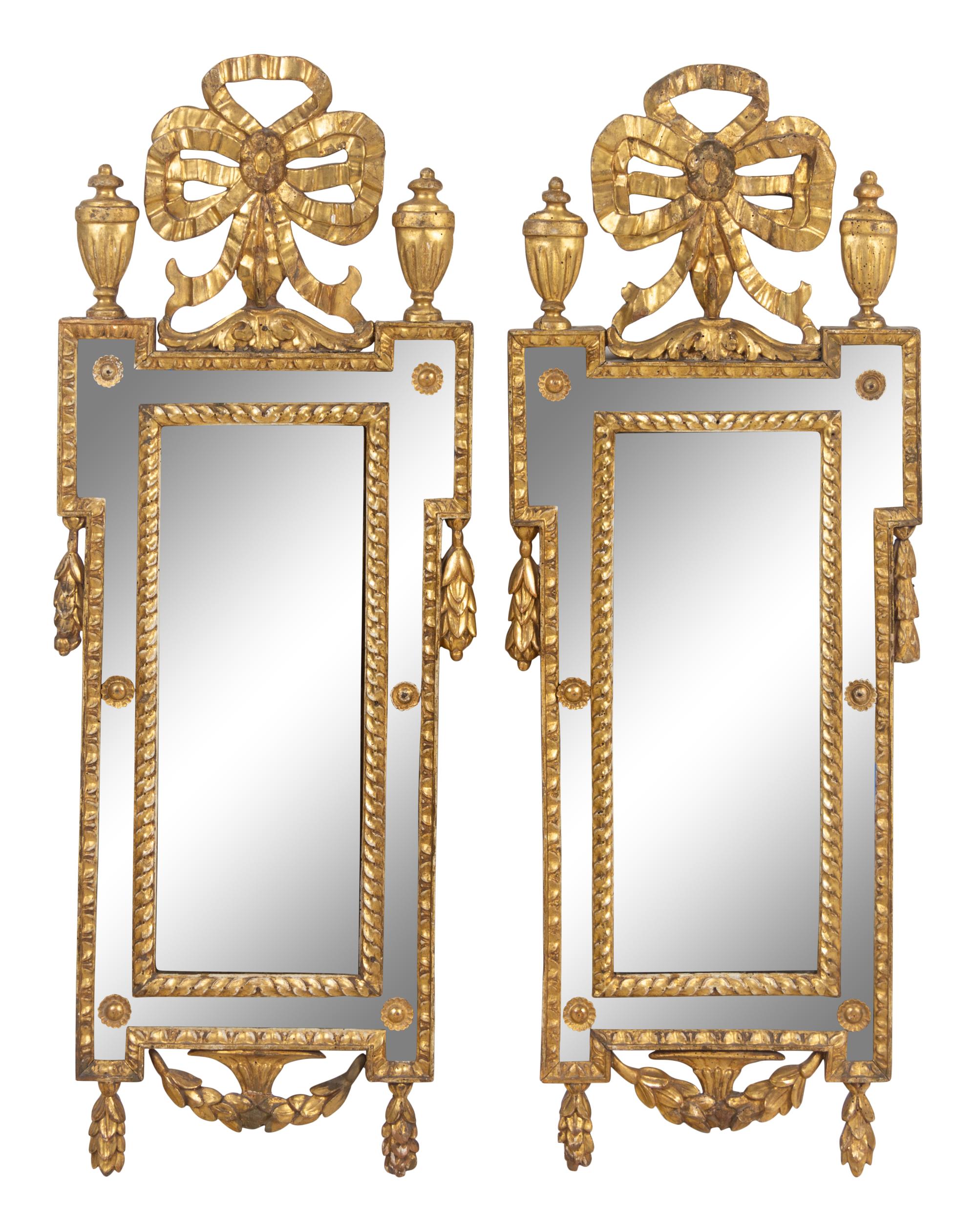A Pair of Italian Giltwood Mirrors