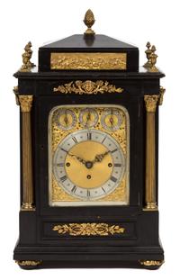 An English Westminster Chime Bracket Clock Height 24 x width 15 x depth 10 inches. — 19TH CENTURY