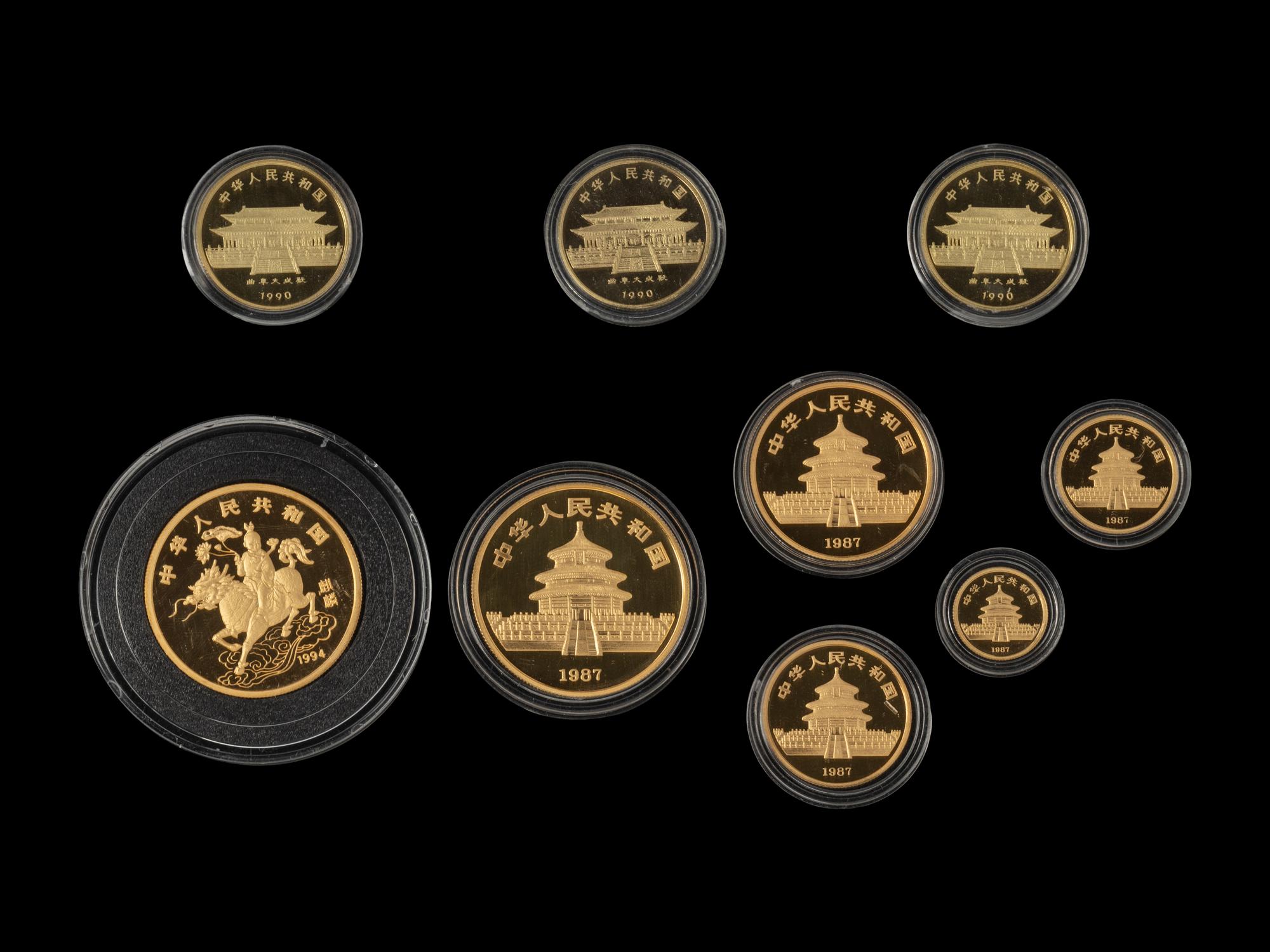 [CHINA] A Group of Nine Gold Proof Coins