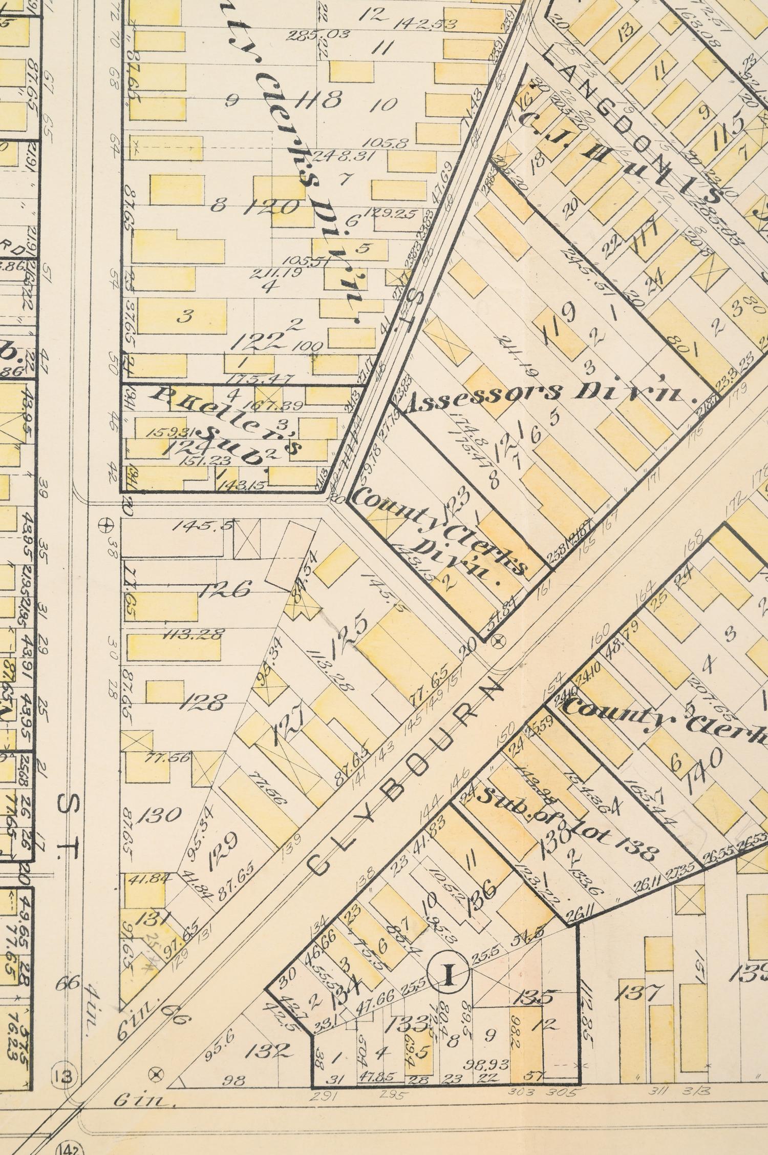 A group of 5 maps of Chicago streets, comprising: