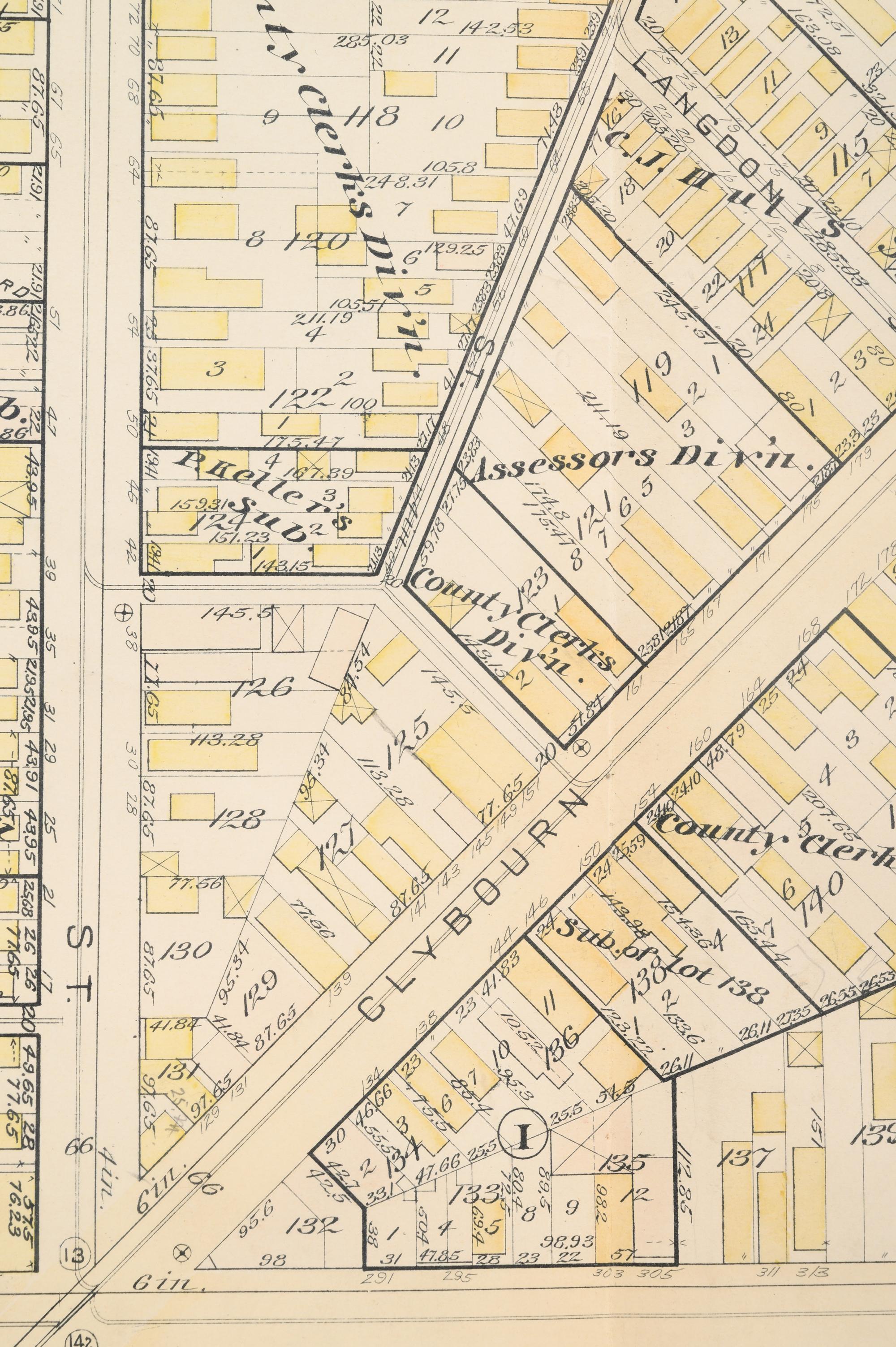 A group of 5 maps of Chicago streets, comprising: