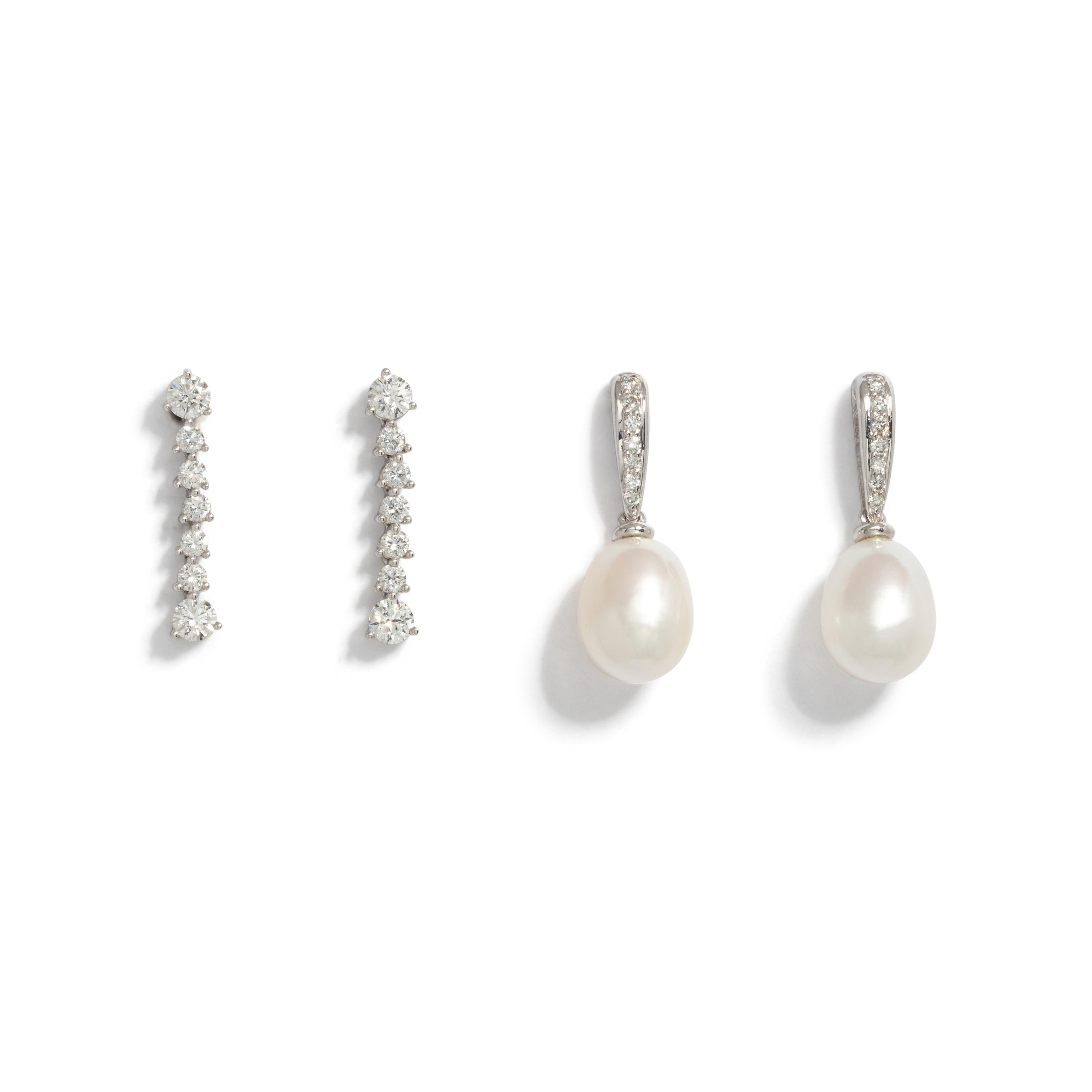 COLLECTION OF DIAMOND AND CULTURED PEARL JEWELRY