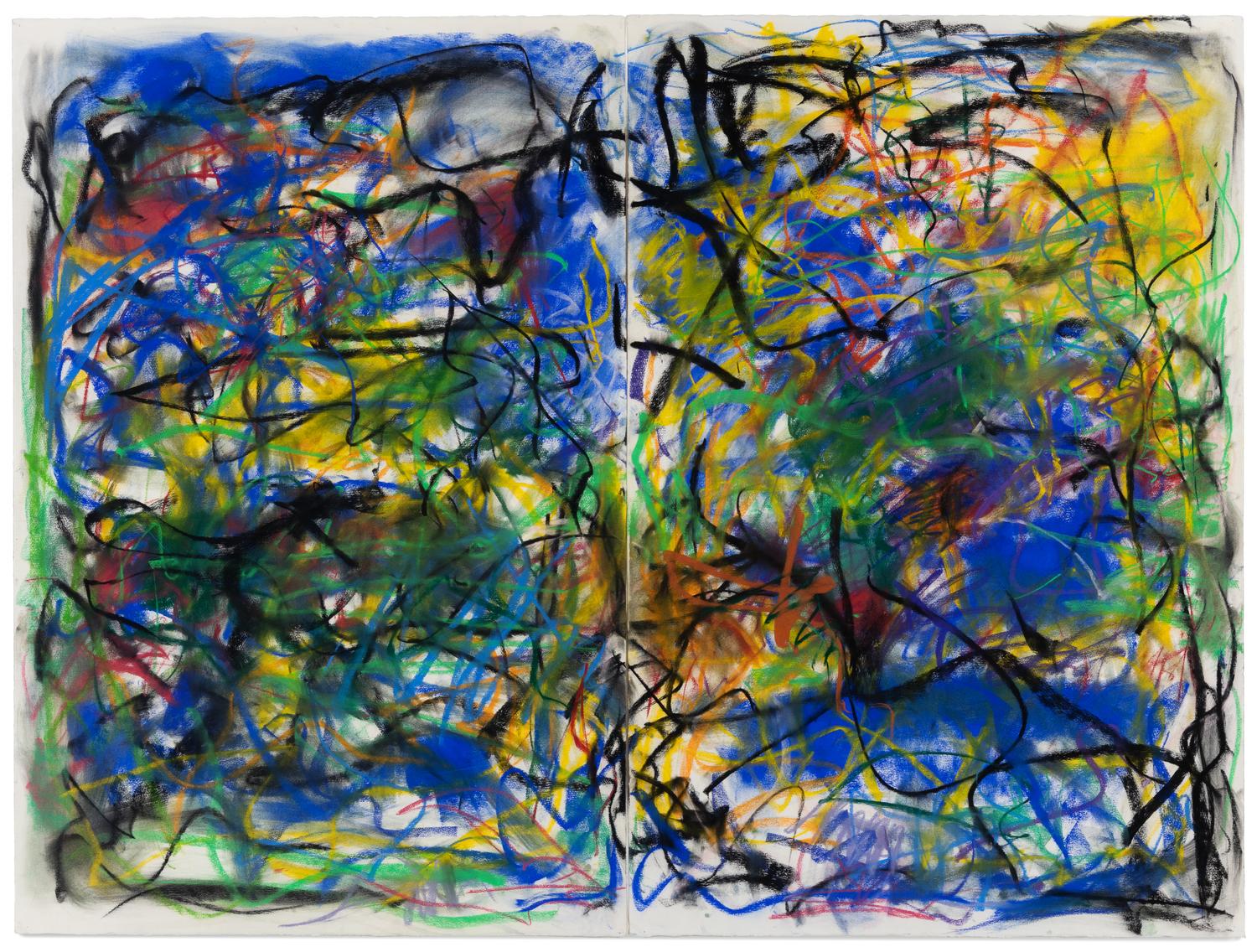 Joan Mitchell, (American, 1925-1992) Untitled (PASTEL), 1991 (diptych)
