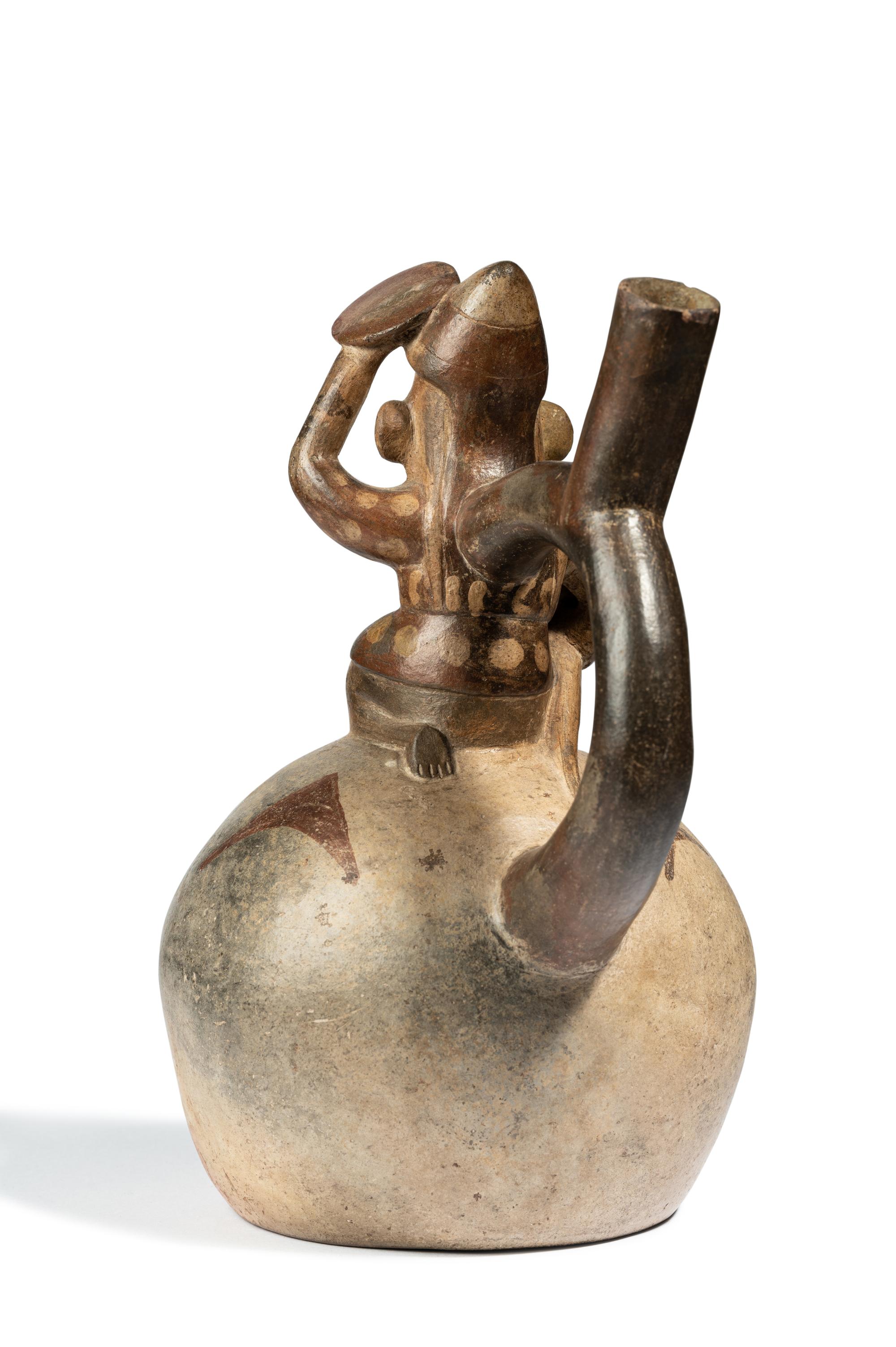 A Moche Stirup Vessel with Figure
