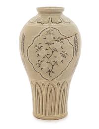 A Korean Goryeo-Style Inlaid Celadon Glazed Vase, Maebyong