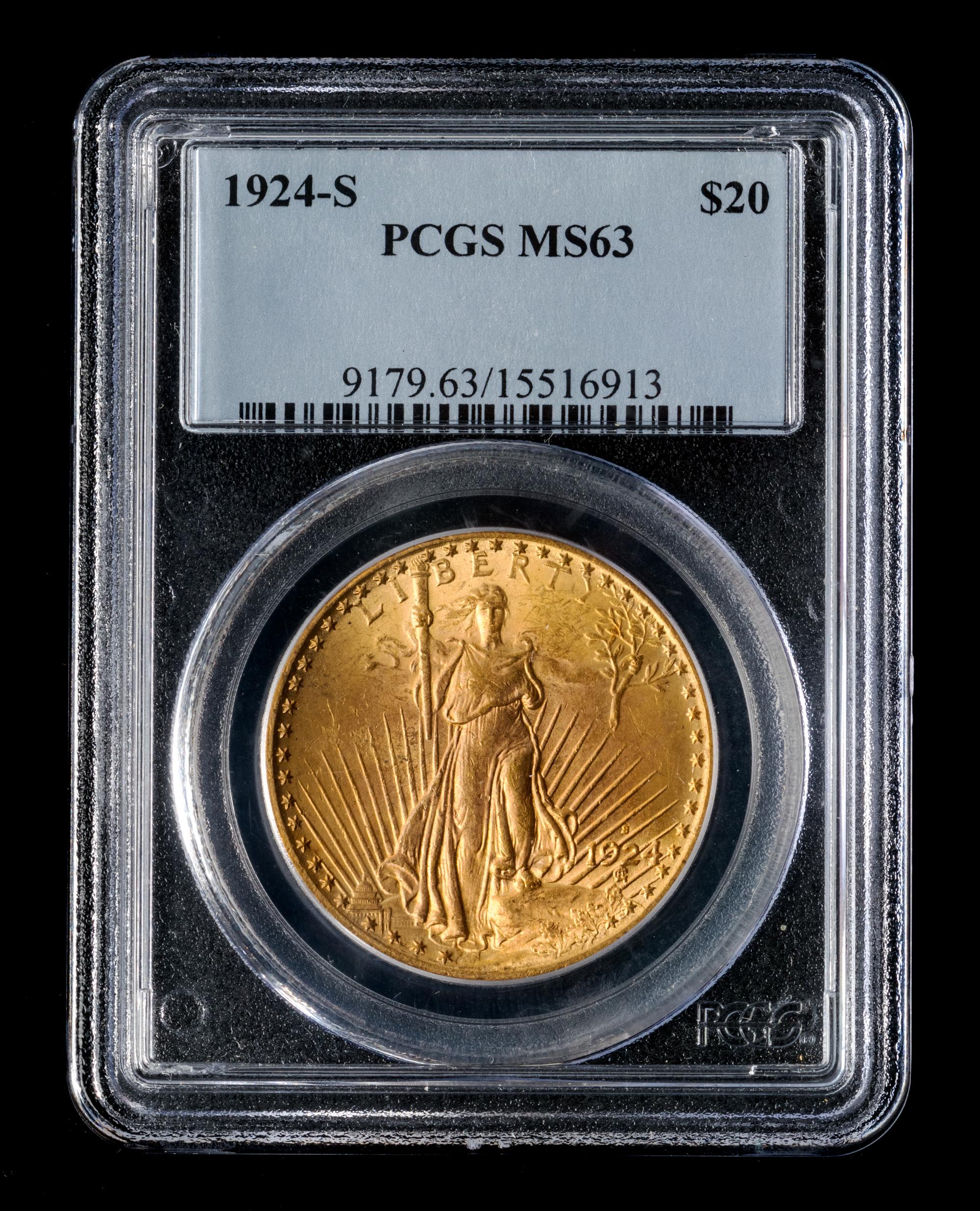 A United States 1924-S St. Gaudens $20 Gold Coin