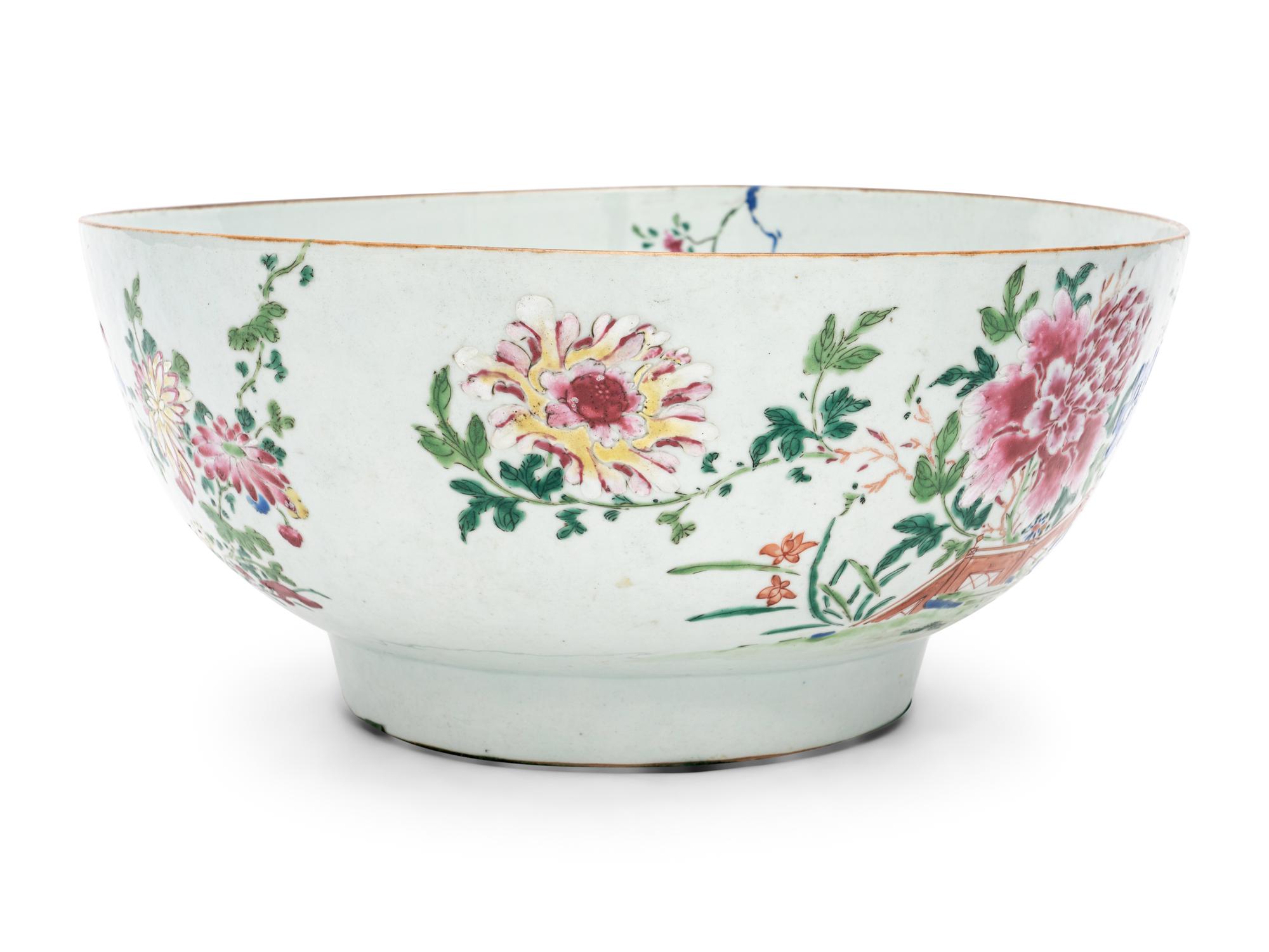 A Chinese Export Porcelain Punch Bowl