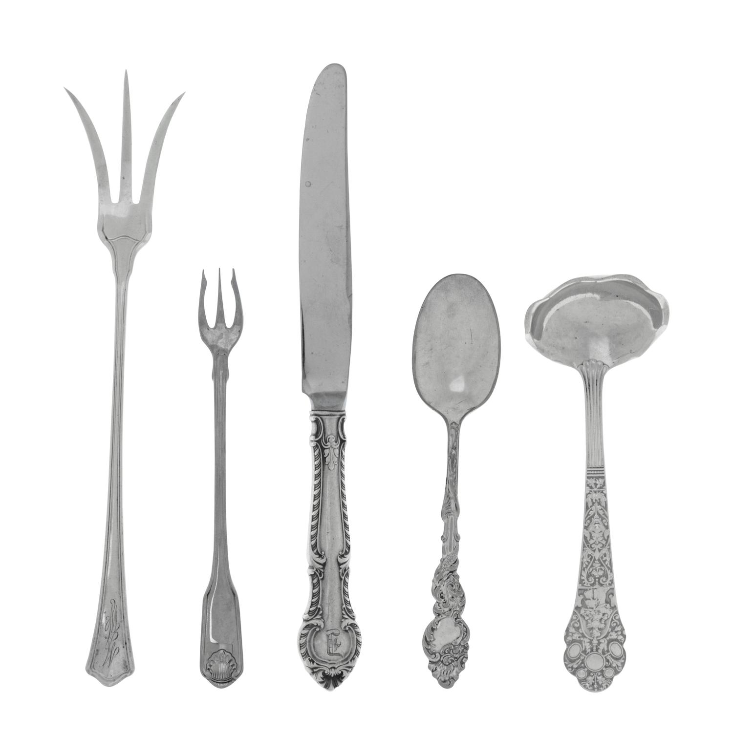 A Collection of Silver and Silver-Plate Flatware