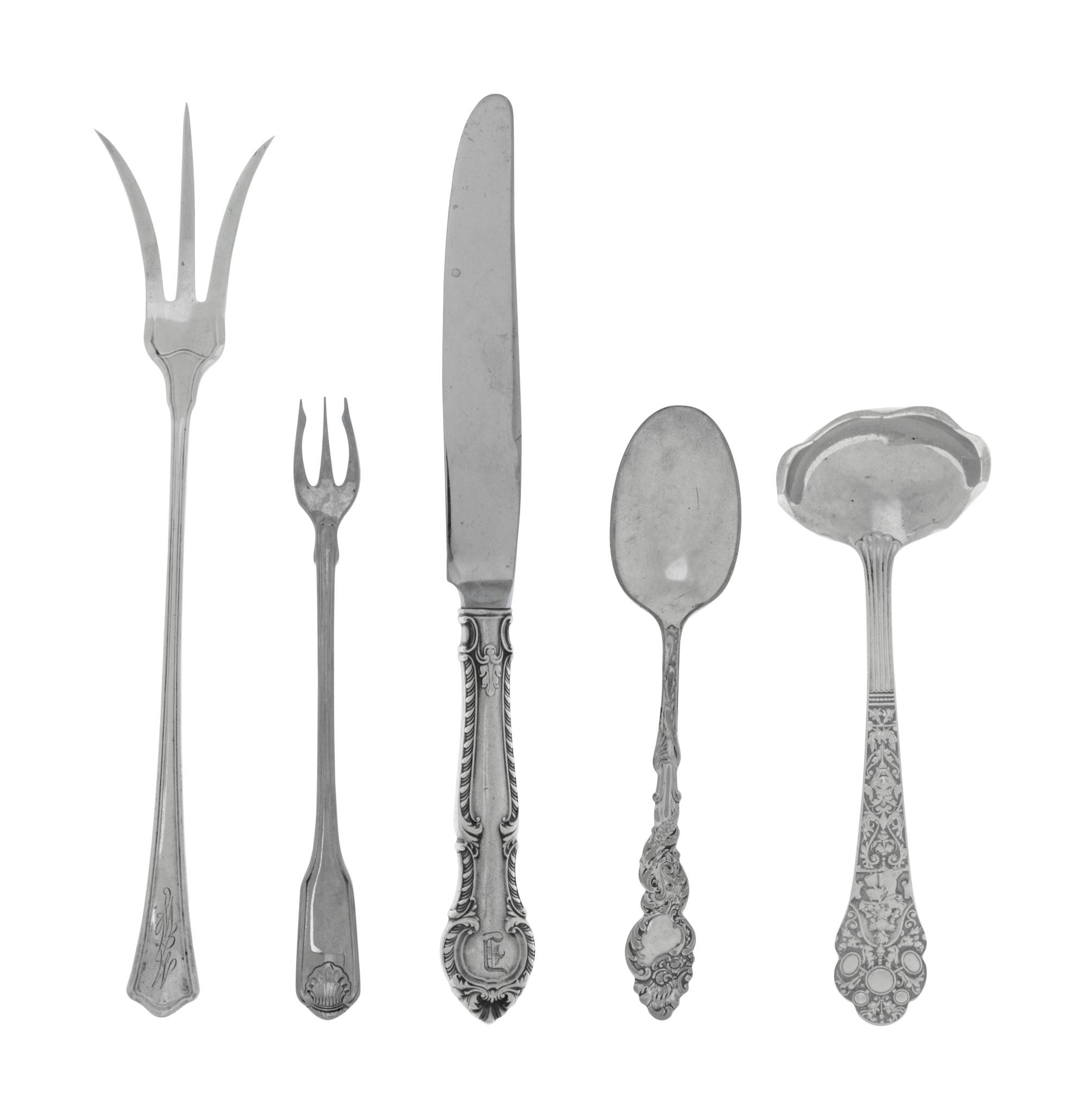A Collection of Silver and Silver-Plate Flatware