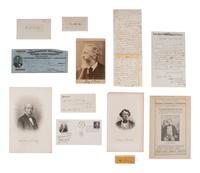 [SLAVERY & ABOLITION]. Autographs associated with members of the abolitionist movement, comprising: