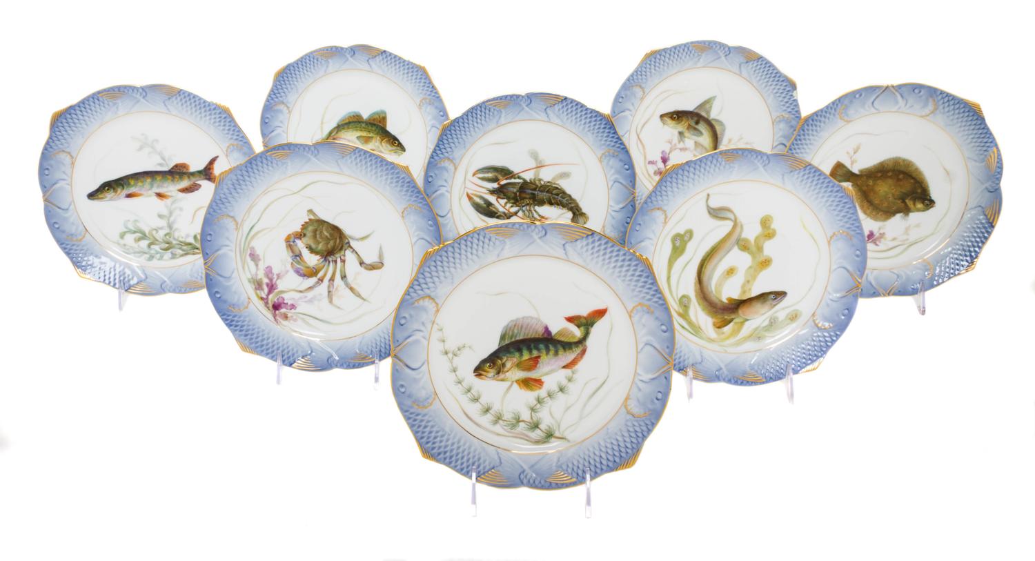 A Royal Copenhagen Porcelain Ichthylogical Fish Service, 1935-1937, Length of platter 23 1/2 inches. — 1935-1937,