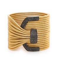 Woven Gold and Black Diamond Cuff Bracelet