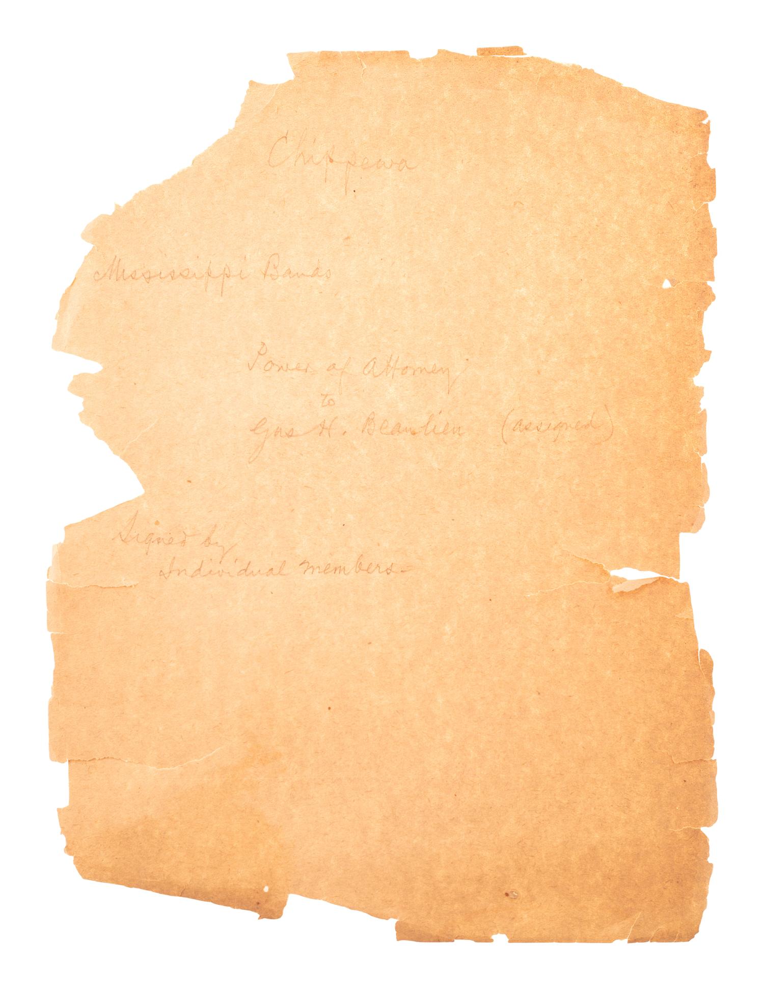 [NATIVE AMERICANS]. A group of documents related to the Sioux, Chippewa, and Cherokee Indians, ca first quarter 20th century.