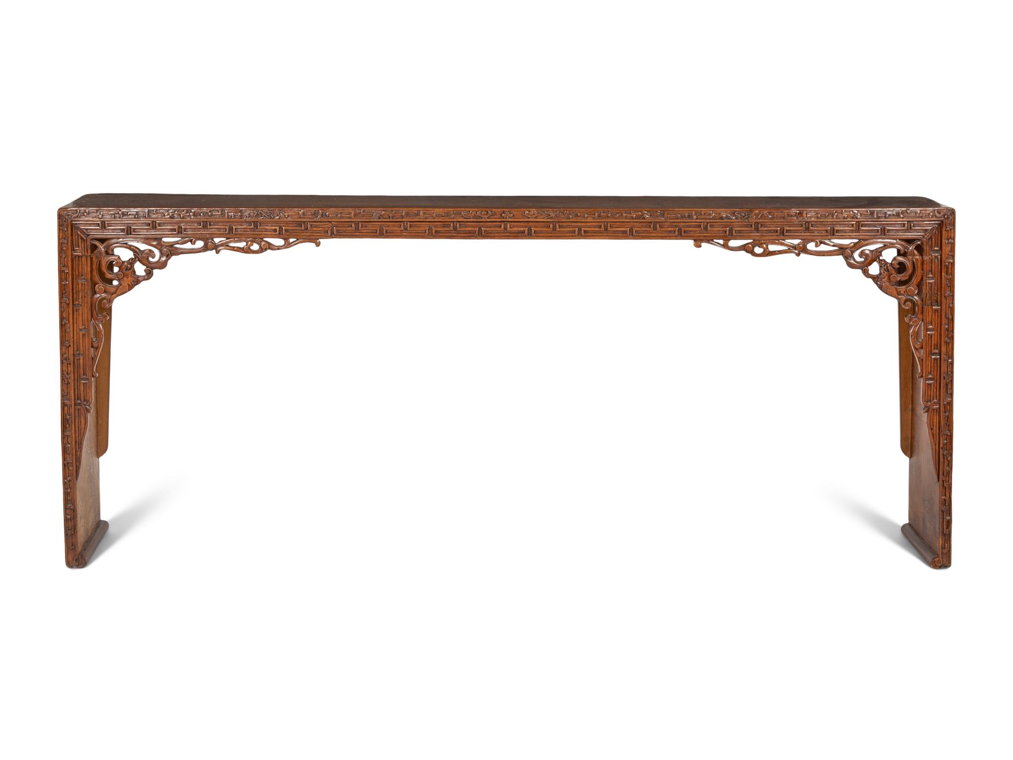 A Chinese Carved Teak Altar Table