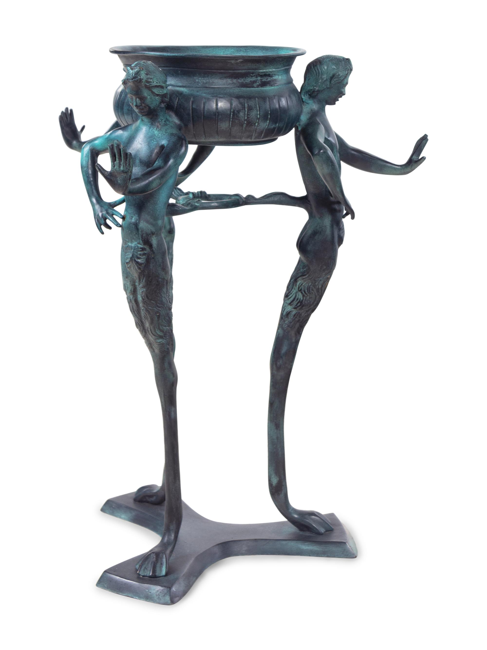 A Pompeiian Style Patinated Metal Side Table