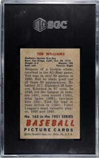 A 1951 Bowman Ted Williams Baseball Card (SGC AUTHENTIC)