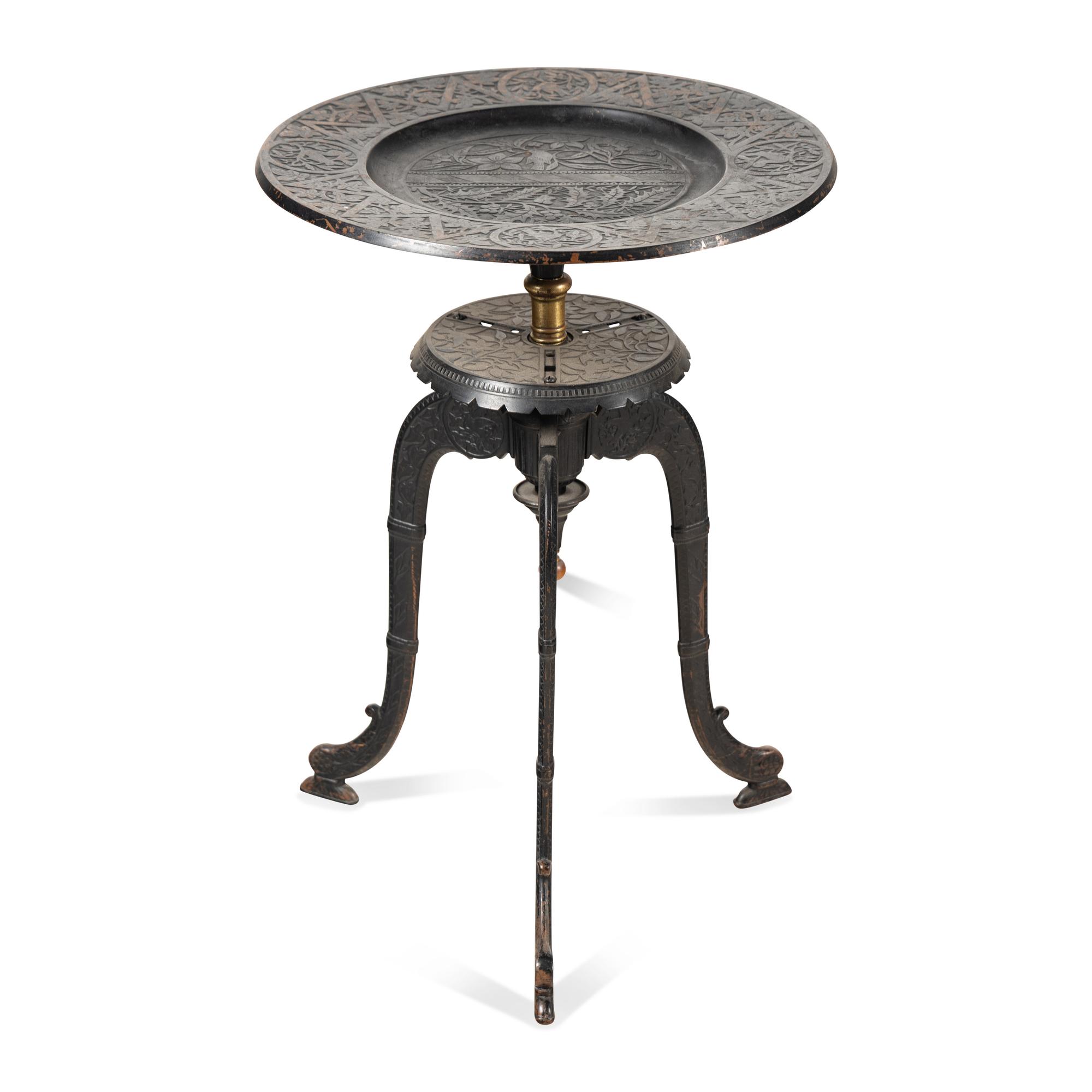 An Aesthetic Style Patinated Metal Gueridon