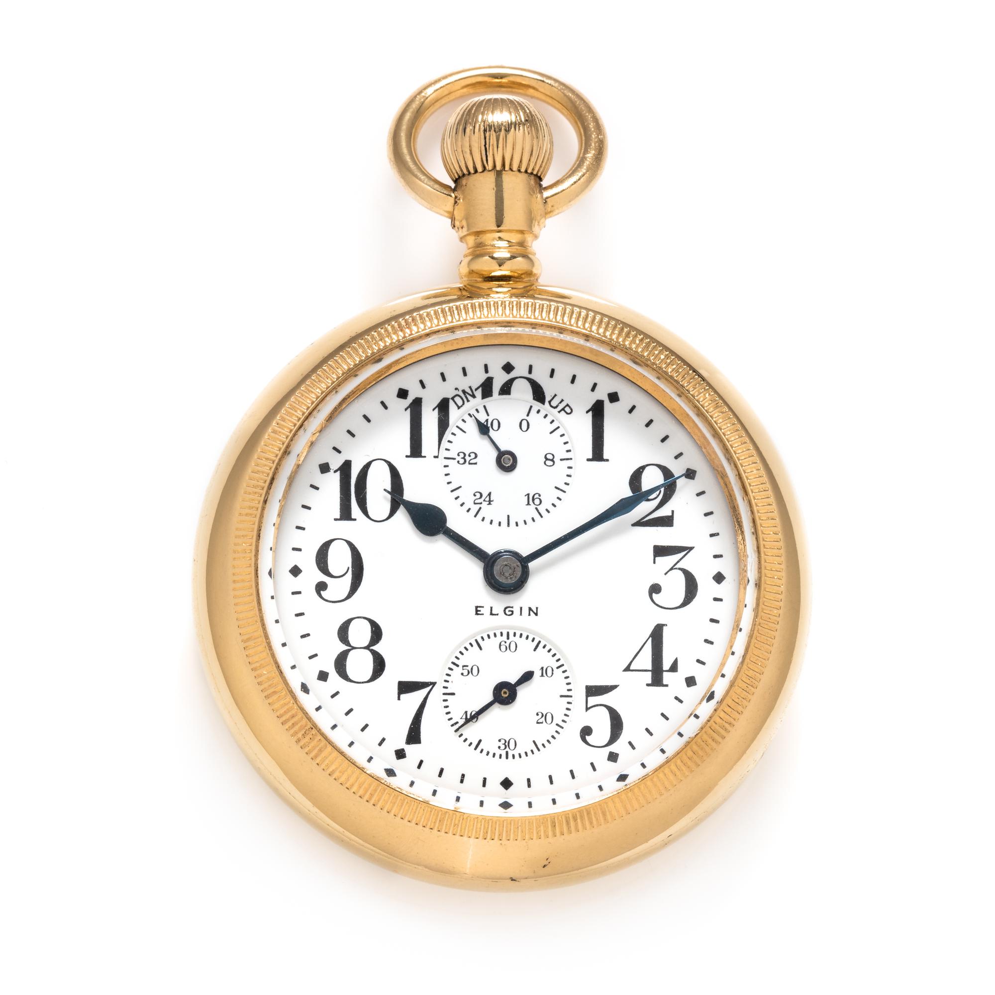 Elgin, G.F. Open Face 'Time Indicator' Pocket Watch, Circa 1914