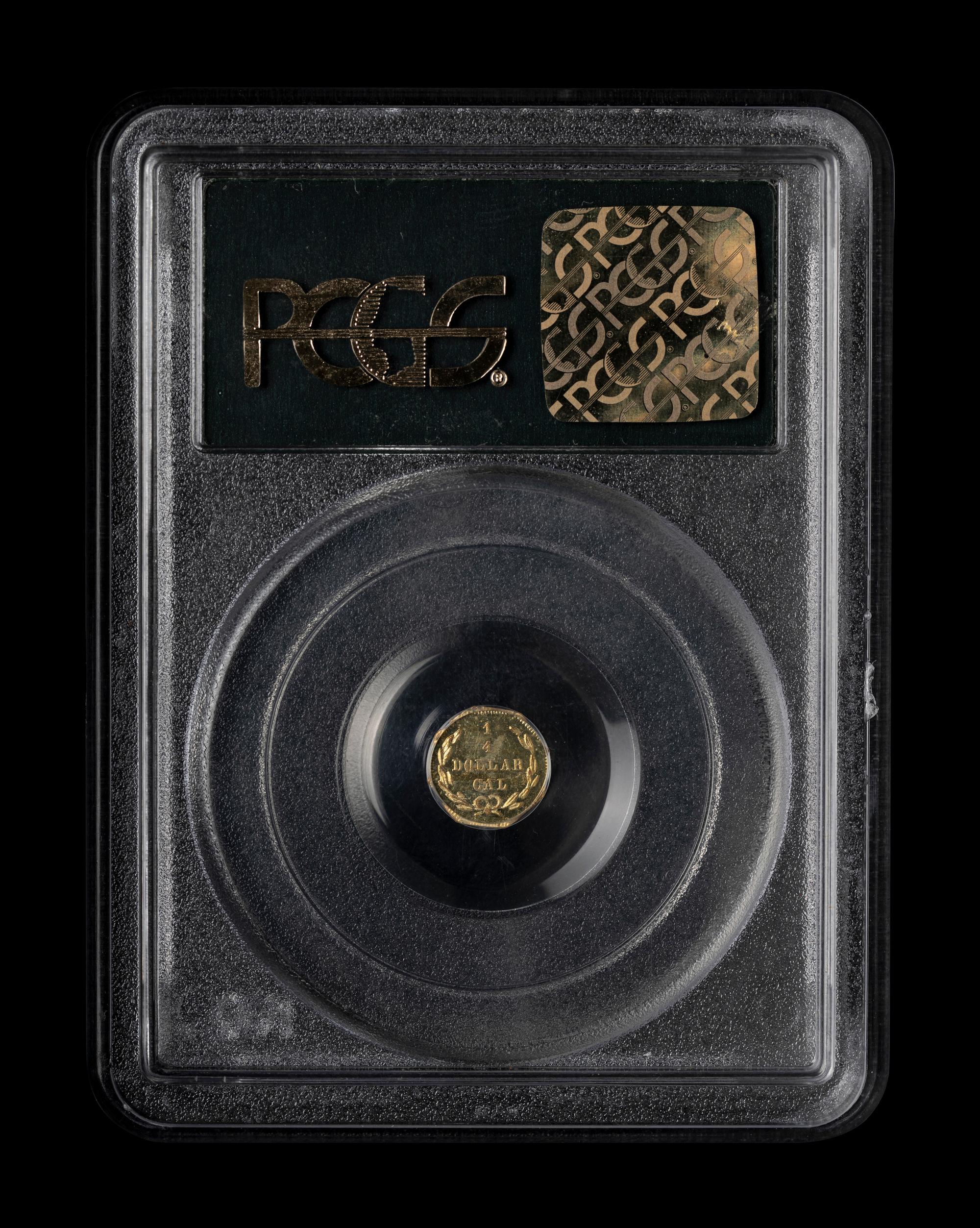 [CALIFORNIA FRACTIONAL GOLD] An 1873 $1/4 Gold Coin [BG-727] (PCGS MS64)