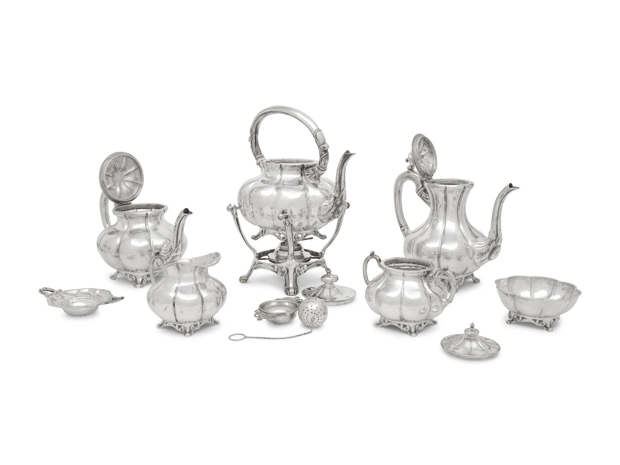 A Sanborns Silver Eight-Piece Tea and Coffee Service