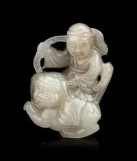 Five Chinese Carved Celadon Jade Articles