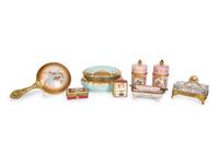 A Group of Continental Painted and Gilt Porcelain Articles — 19th/20th Century