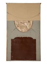 A French Painted and Parcel Gilt Trumeau Mirror