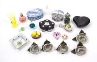 Twenty-One Miscellaneous Porcelain and Glass Articles Length of Elsa Peretti box 4 inches.