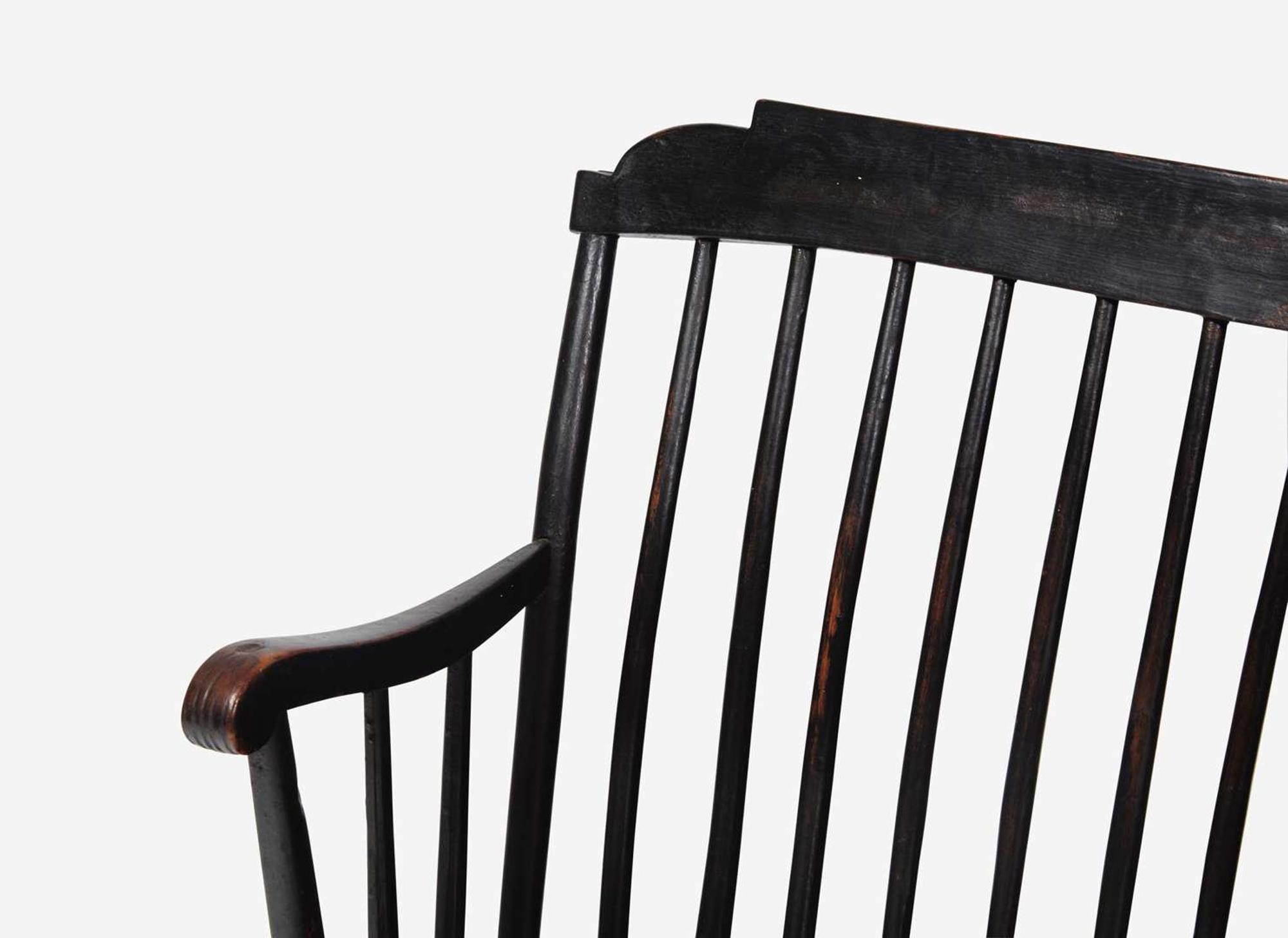 An ebonized Windsor child’s bench, early 19th century