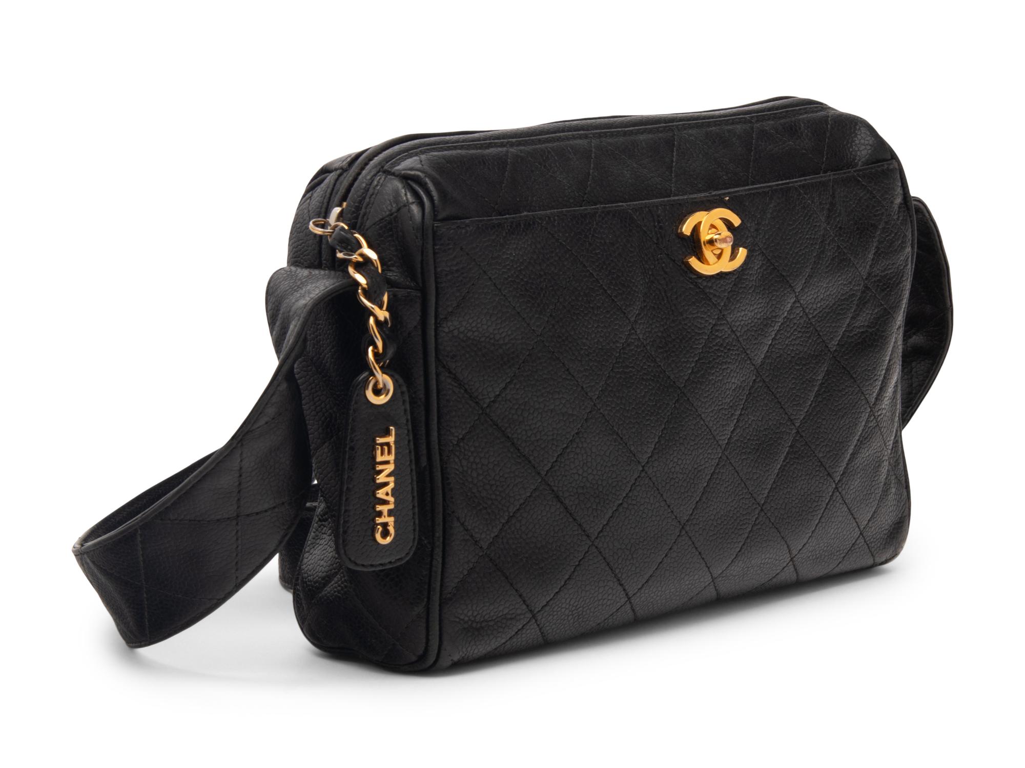 Chanel Black Caviar Leather Shoulder Bag