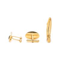 YELLOW GOLD CUFFLINKS AND TIE BAR