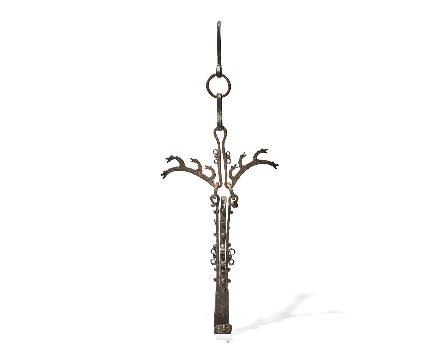 A Wrought Iron Fireplace Trammel, Probably French, 18th Century