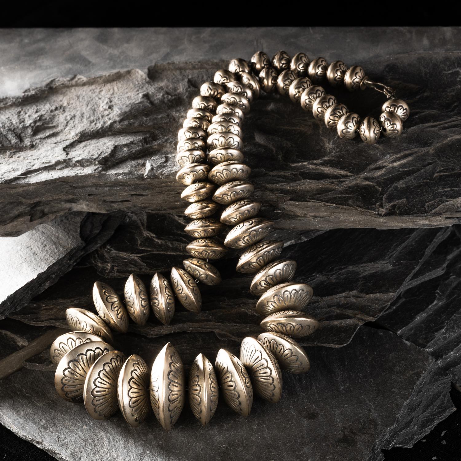Navajo Silver Pearl Necklace