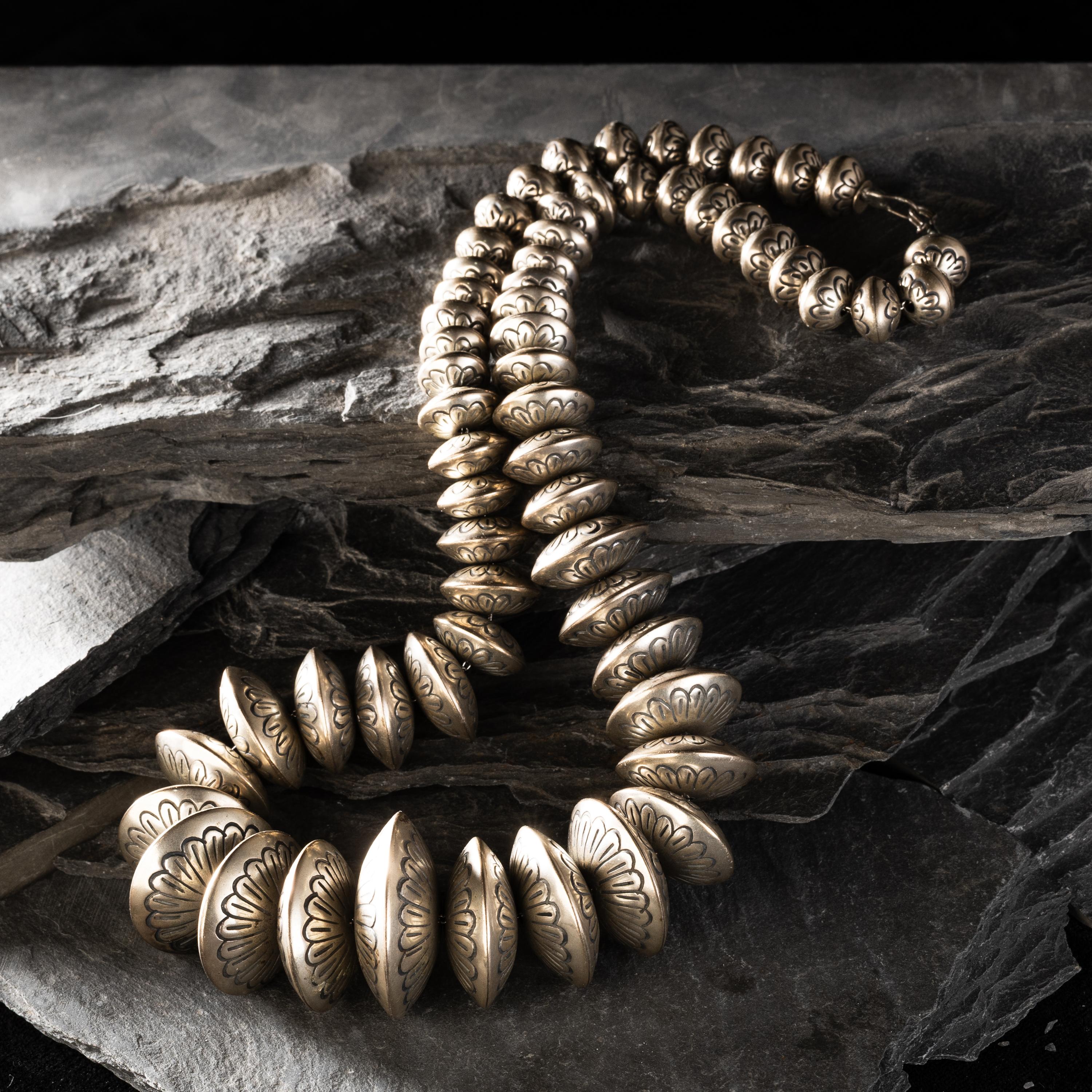 Navajo Silver Pearl Necklace