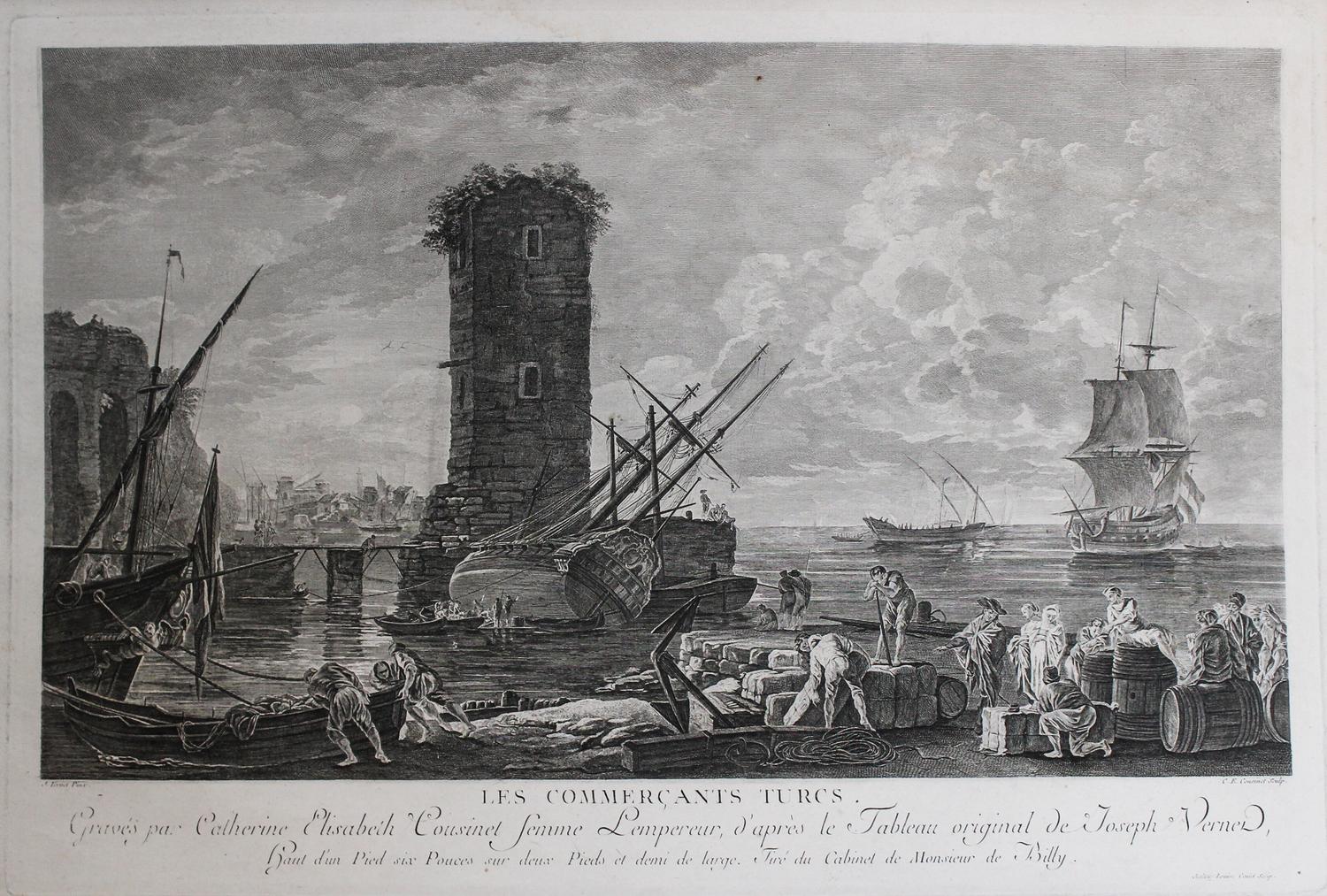 Catherine Elizabeth Cousinet, (French, 19th century), two etchings after Claude-Joseph Vernet