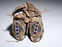 Cheyenne Beaded Buffalo Hide Moccasins