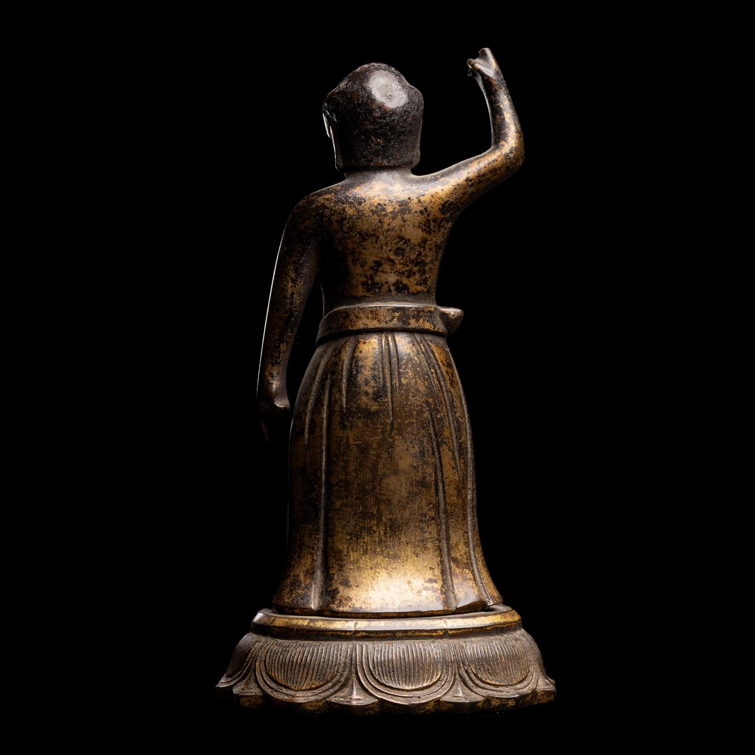 A Japanese Gilt Bronze Figure of Shakyamuni at Birth