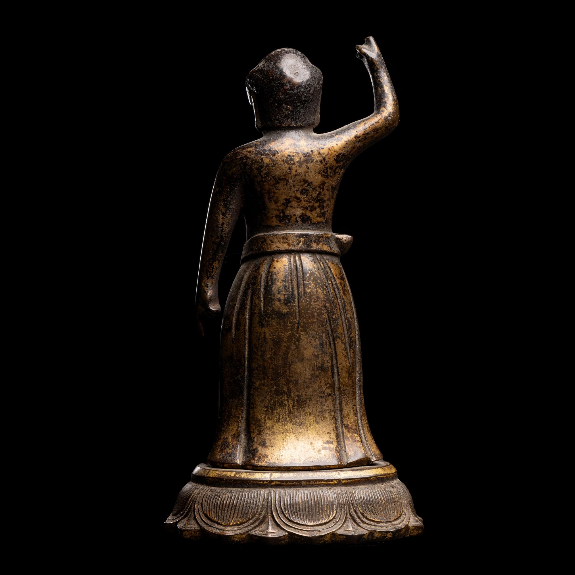 A Japanese Gilt Bronze Figure of Shakyamuni at Birth