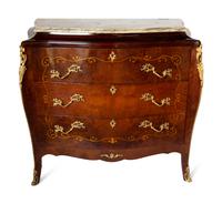 A Louis XV Style Gilt Bronze Mounted Marble-Top Commode — 20TH CENTURY
