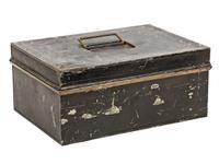 [CIVIL WAR]. Painted metal box with key identified to 9th Regiment, New York National Guard. N.p., n.d.